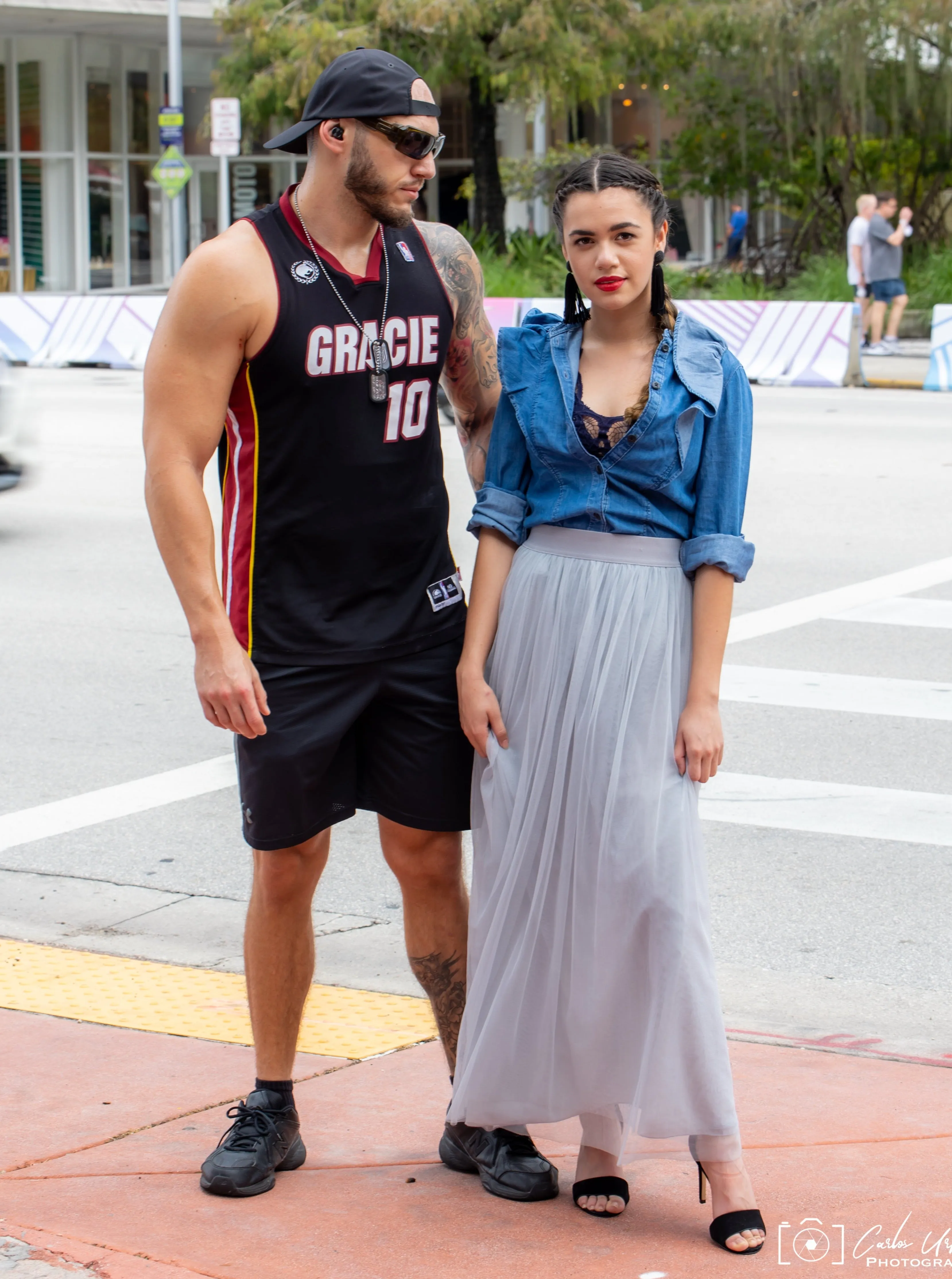 Long Light Gray Tulle Skirt