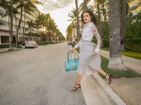 Long Light Gray Tulle Skirt