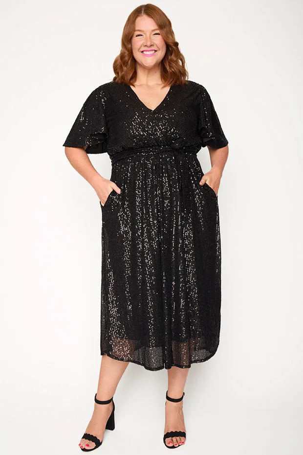 Lover Black Sequin Dress