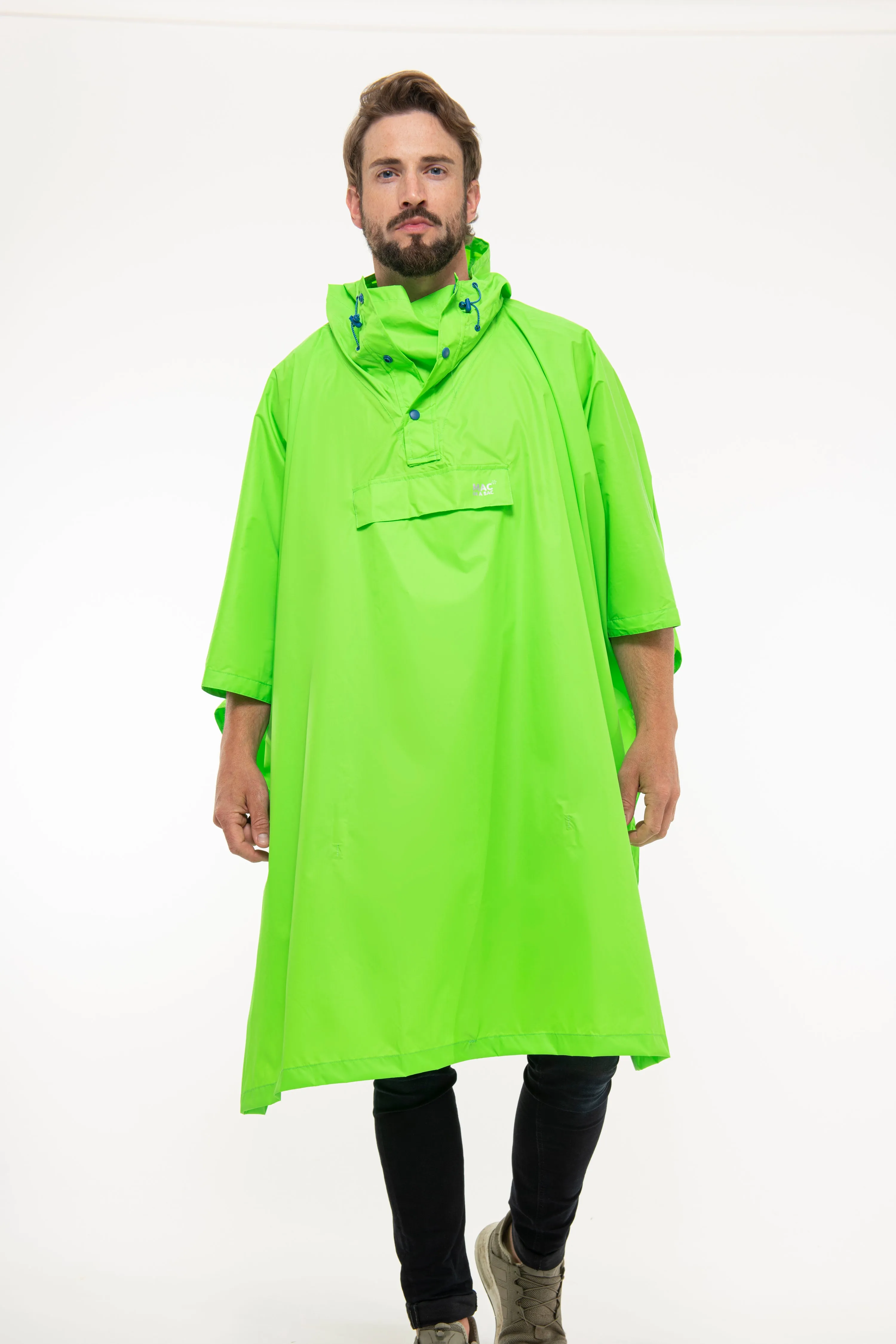 Mac In A Sac Packable Waterproof Unisex Poncho - Neon Green