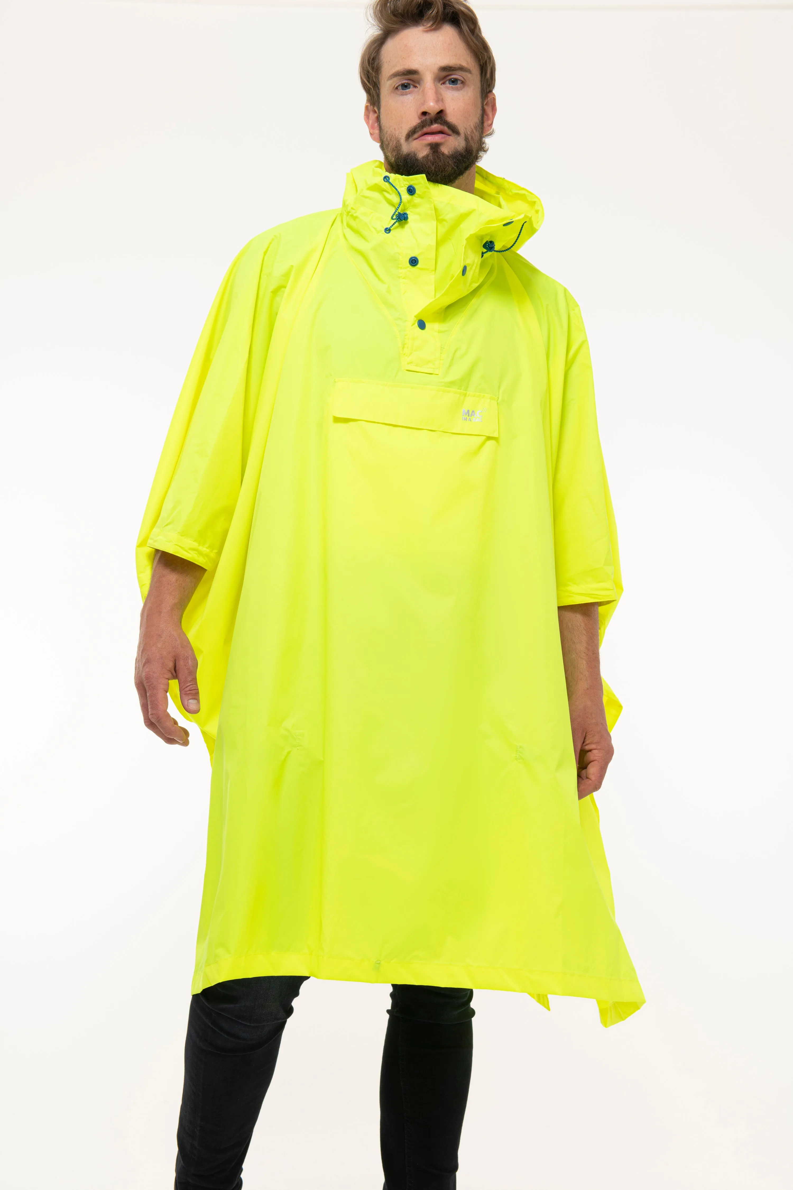 Mac In A Sac Packable Waterproof Unisex Poncho - Neon Yellow