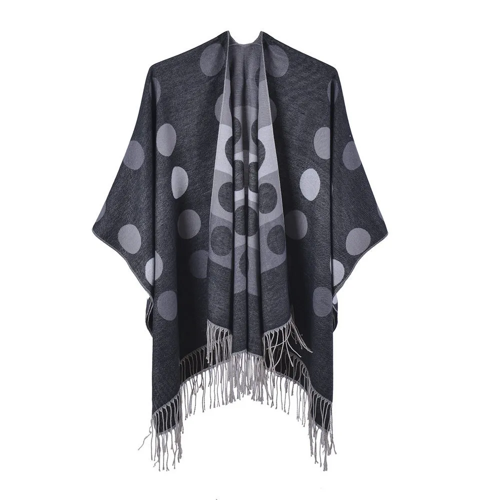 Manufacturers sell new women's shawls, tassels, polka dots, split capes, thickened, warm keeping, universal, cross-border, exclusive