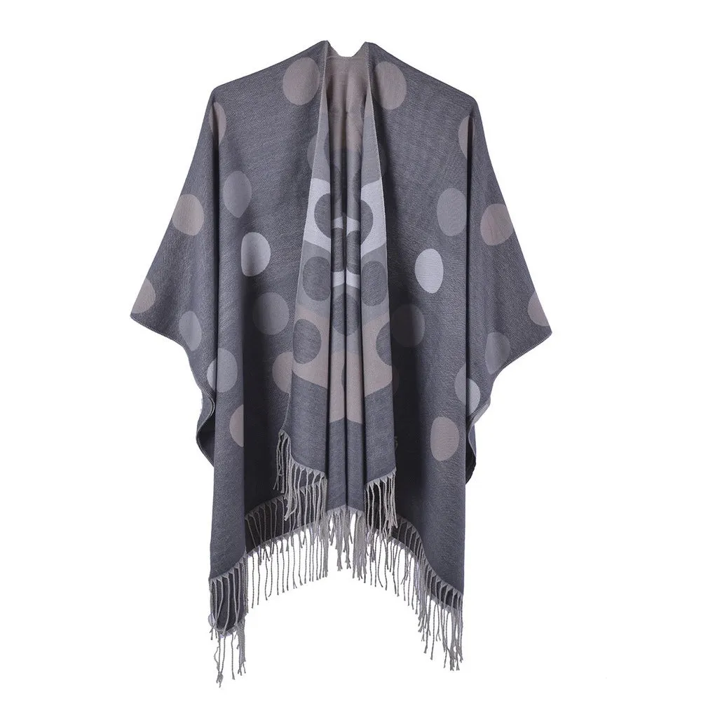 Manufacturers sell new women's shawls, tassels, polka dots, split capes, thickened, warm keeping, universal, cross-border, exclusive