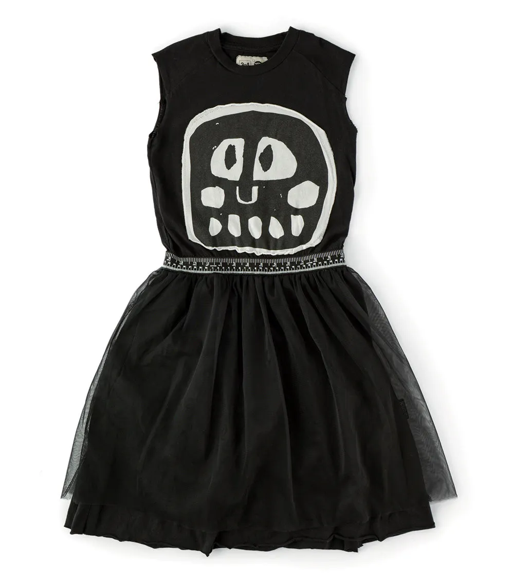 mega rowdy mask tulle dress