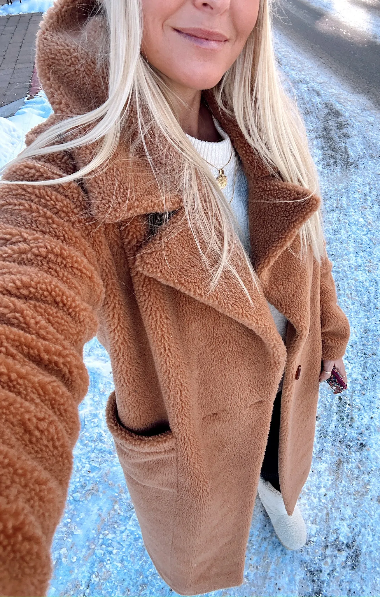 Melrose Teddy Jacket ~ Camel Sherpa