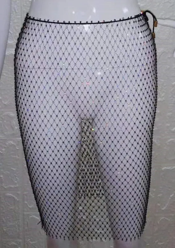 Mesh Midi Diamond Skirt