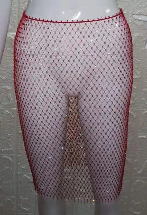 Mesh Midi Diamond Skirt