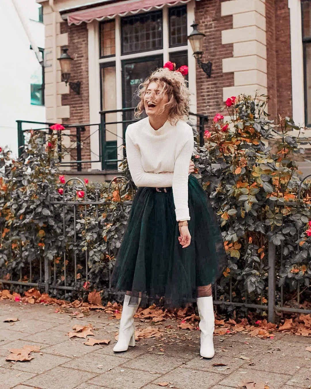 Midi Midnight Green Tulle Skirt