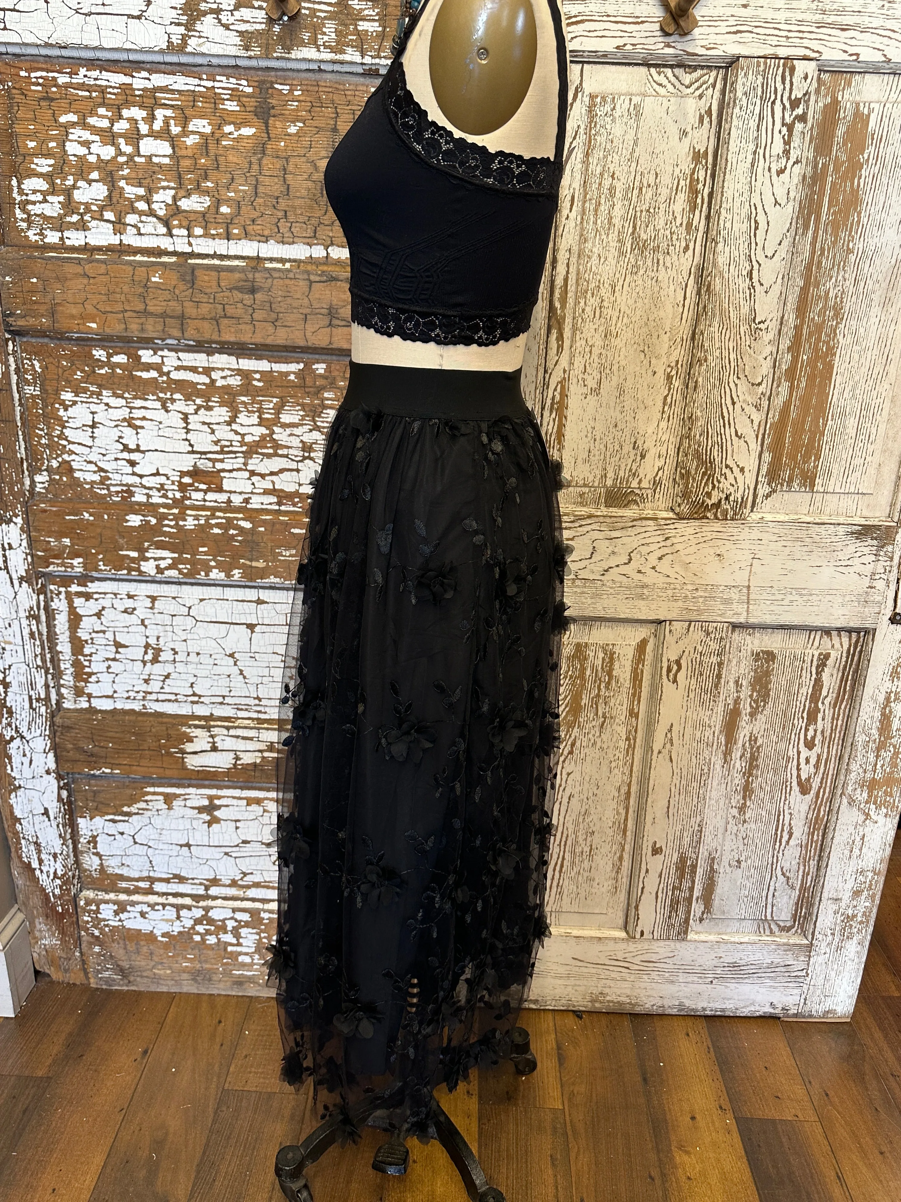 Midnight Bloom Tulle Skirt