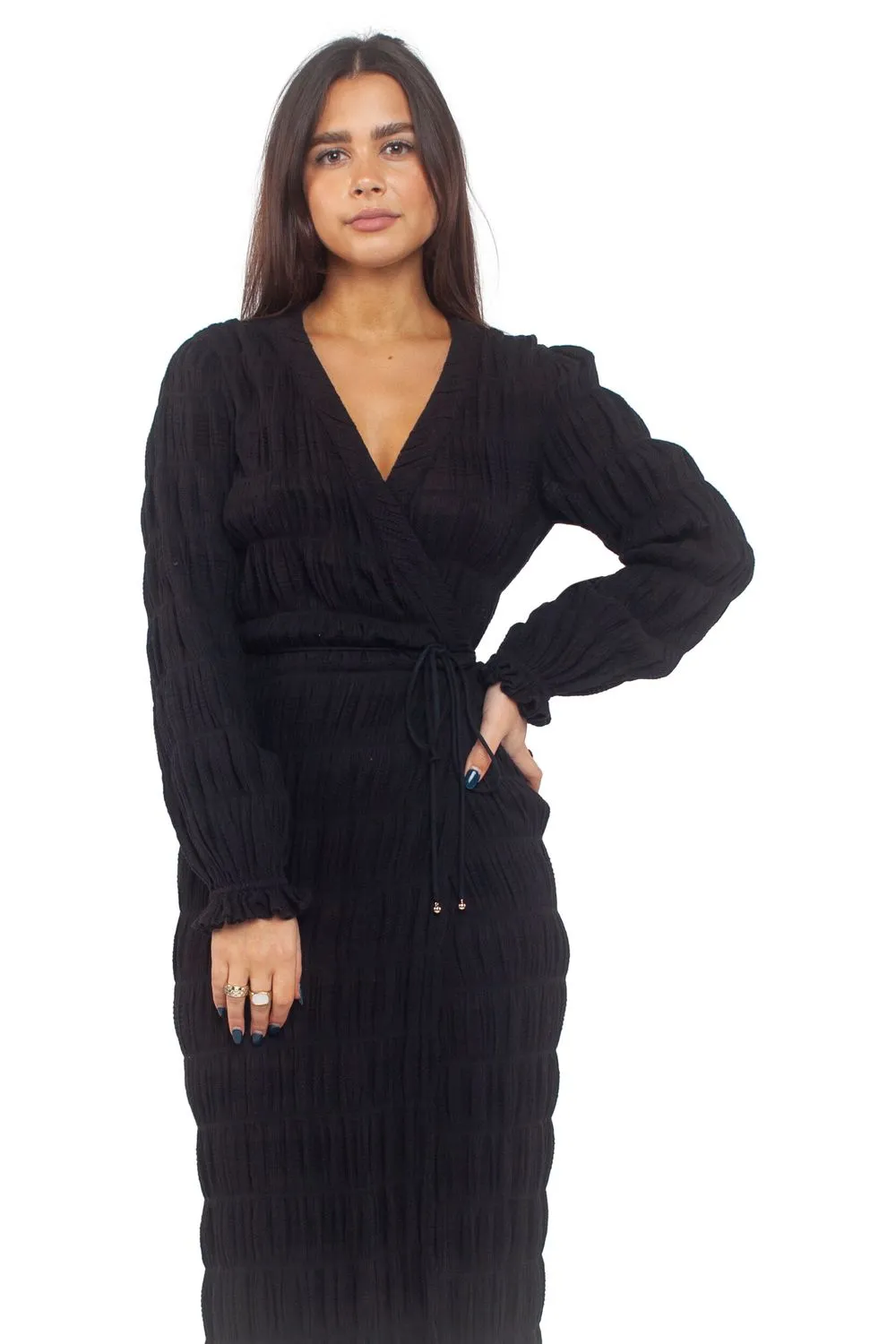 Mirella Long Sleeve Wrap Dress