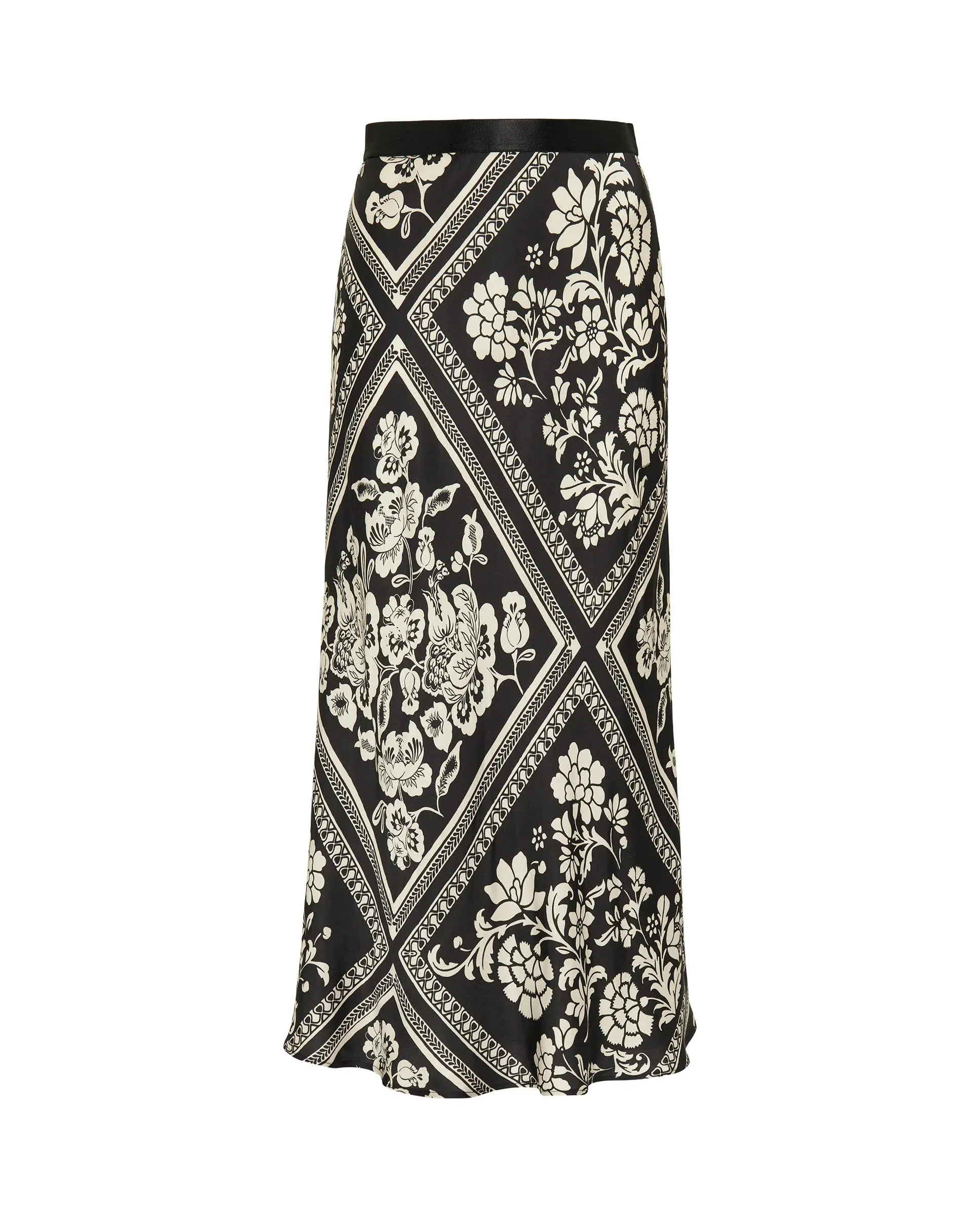 MIRTO 1956 - BLACK AND WHITE PRINT MIDI SKIRT