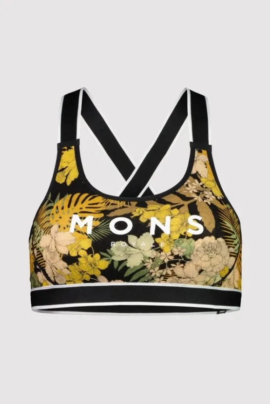 Mons Royale Women's Stella X-Back Bra Floral Camo