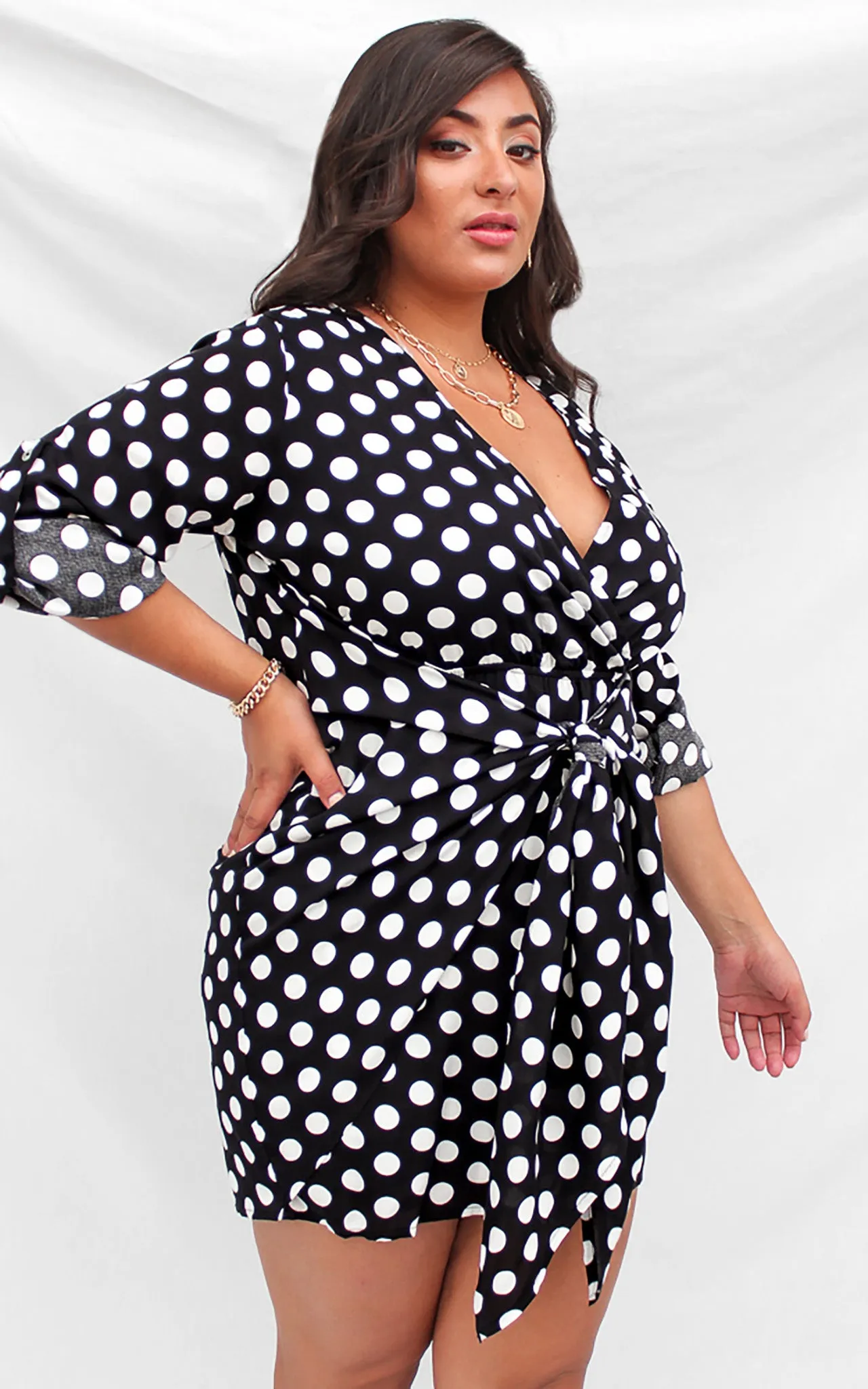 Mykonos Dress - Black Polka