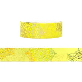 Neon Lemon Mandala washi (15mm   light gold holographic foil)