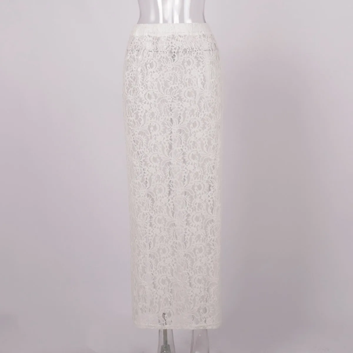 NEW!! The Lainey White Lace Maxi Skirt w/out Liner