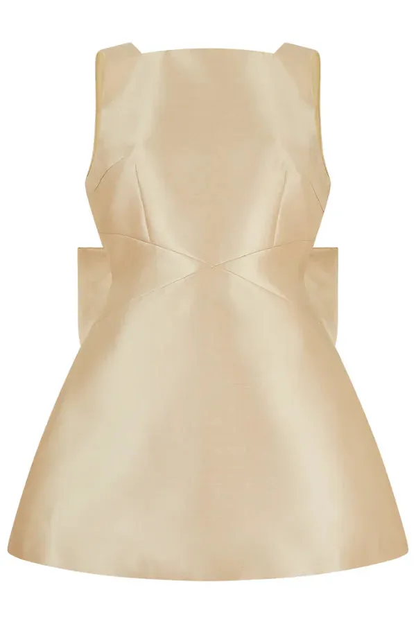 Odd Muse The Ultimate Muse Bow Details Mini Dress - Gold