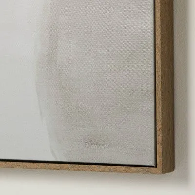 Open Box - 24" x 30" Neutral Abstract Lines Framed Canvas - Threshold designed with Studio McGee