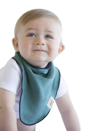 Organic Bandana Bib - Reversible Emerald/Navy