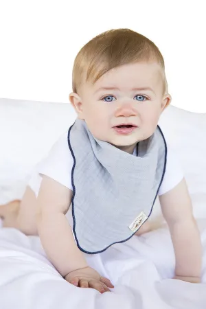 Organic Bandana Bib - Reversible Gray/Navy