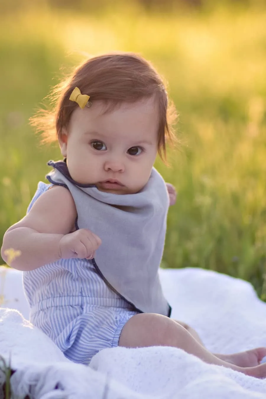 Organic Bandana Bib - Reversible Gray/Navy