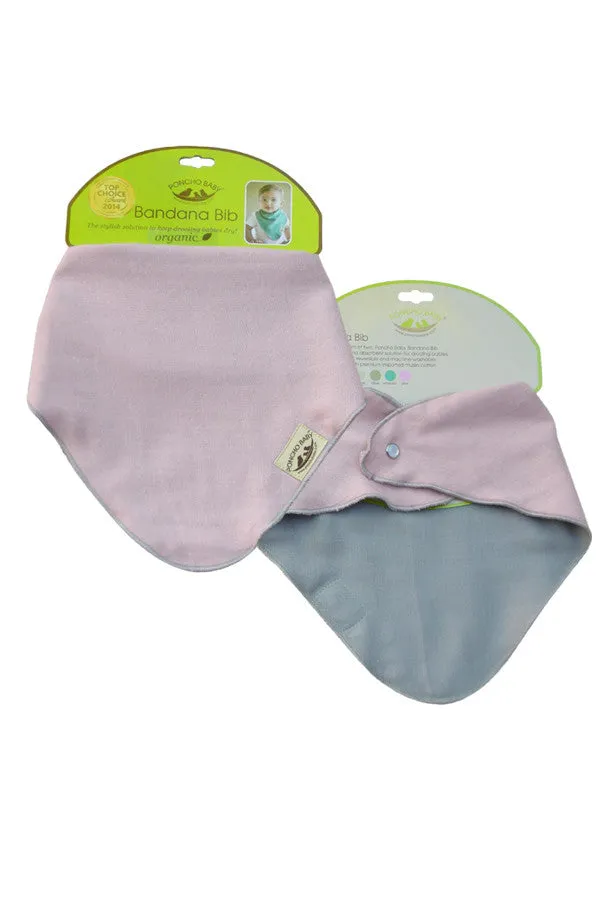 Organic Bandana Bib - Reversible Pink/Gray