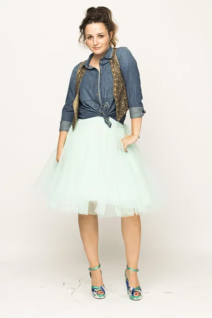 Over the Knee Mint Tulle Skirt