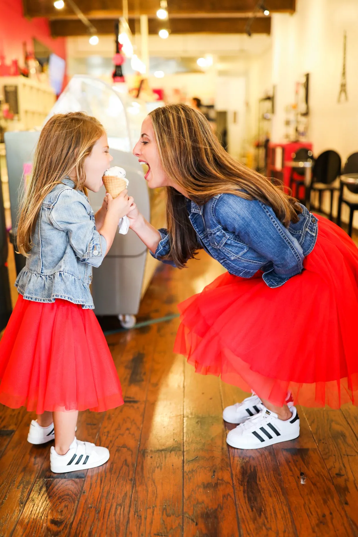 Over the Knee Red Tulle Skirt