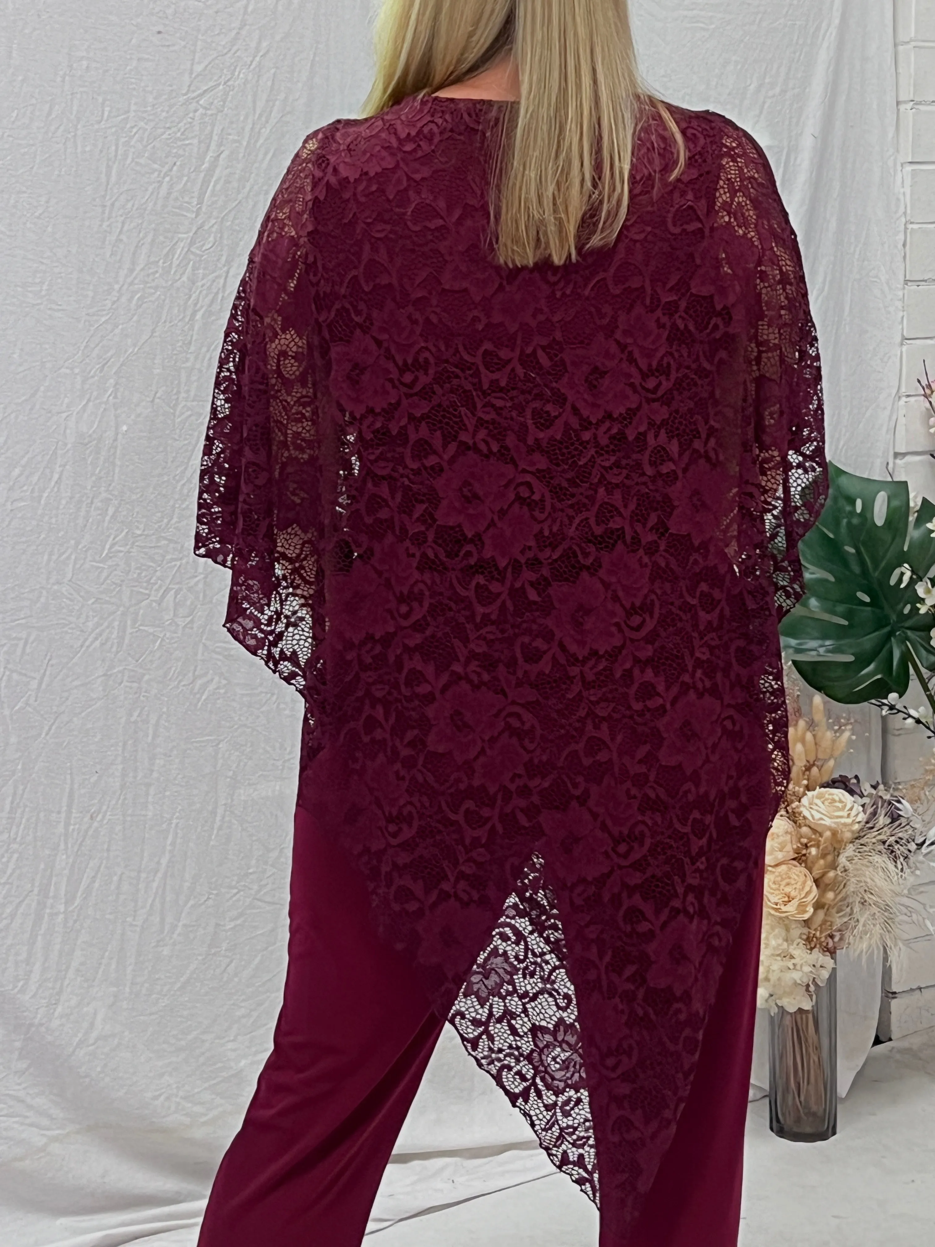 Owen Burgundy Lace Top