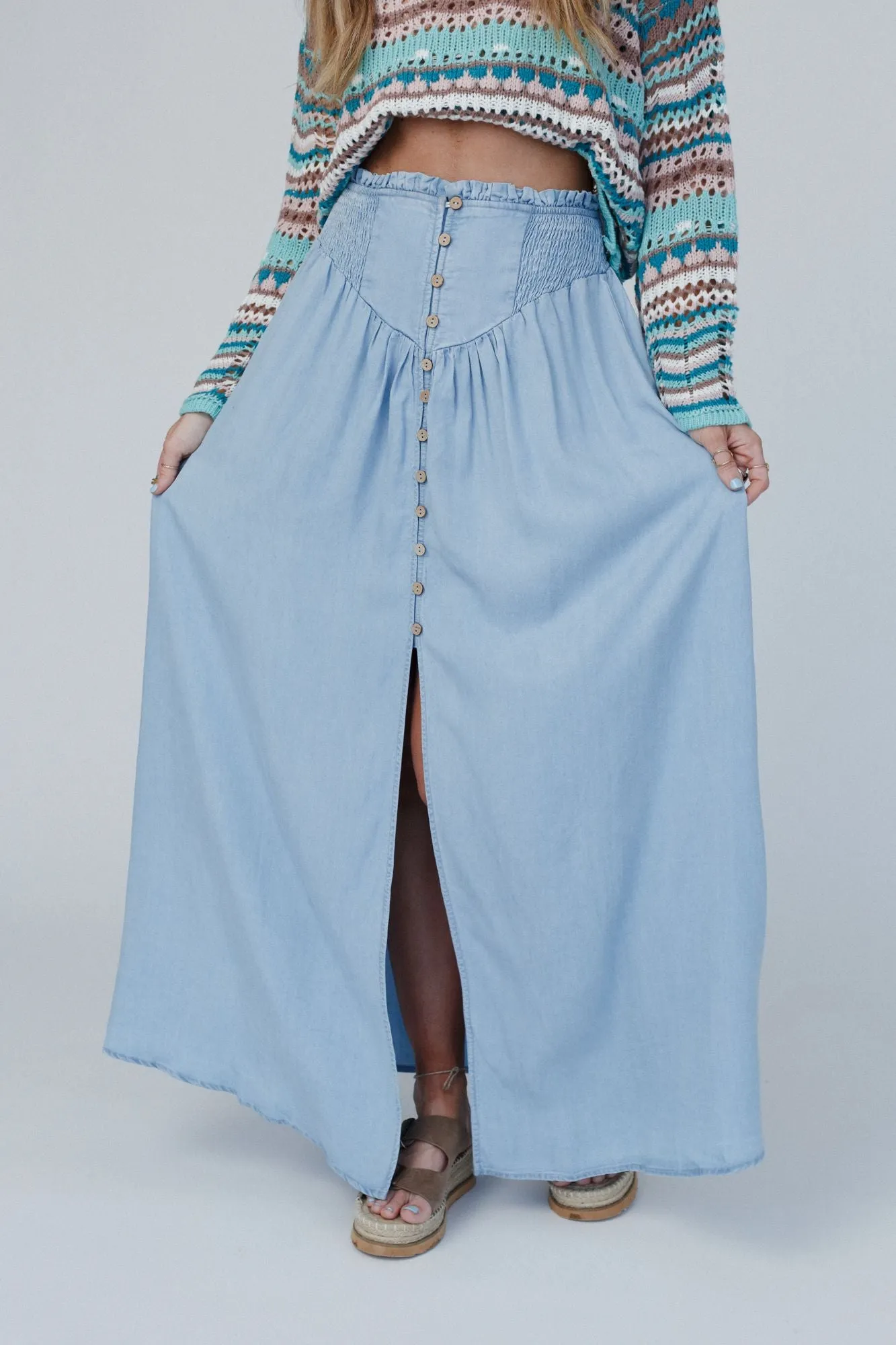 Pacific Coast Denim Maxi Skirt - Blue