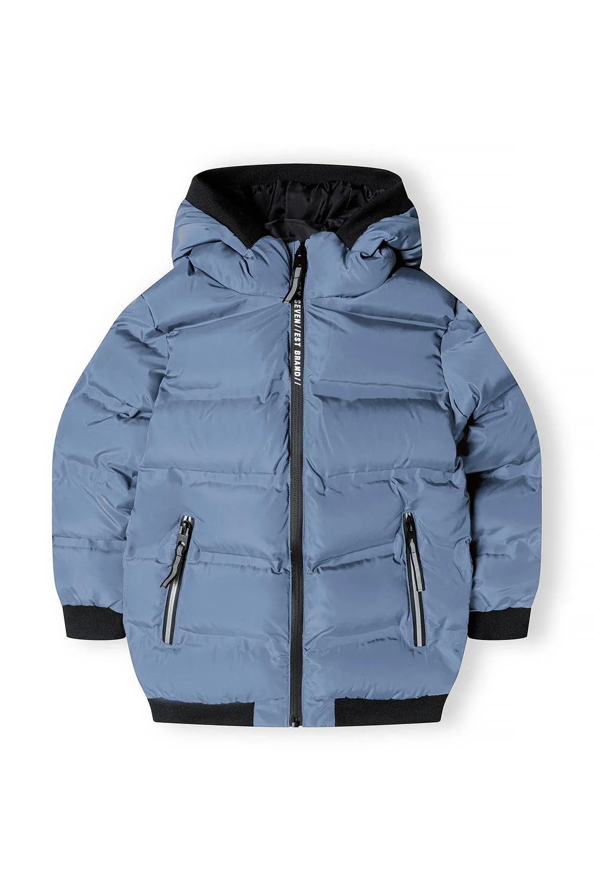 Padded Jacket With Hood And Two Way Zip Sky Blue *In store now*