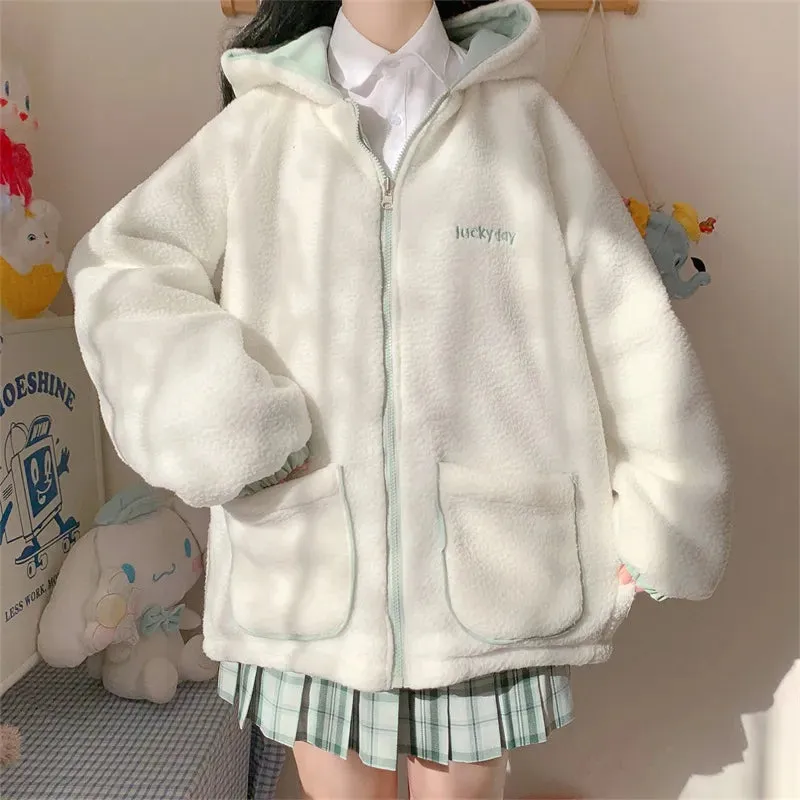 Pastel Bear Double-Sided Jacket