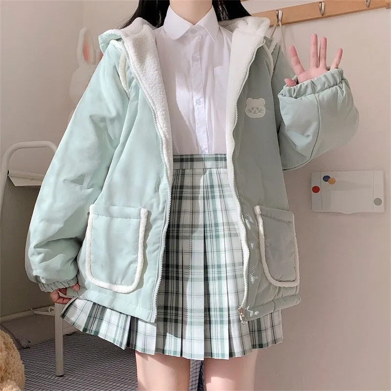 Pastel Bear Double-Sided Jacket