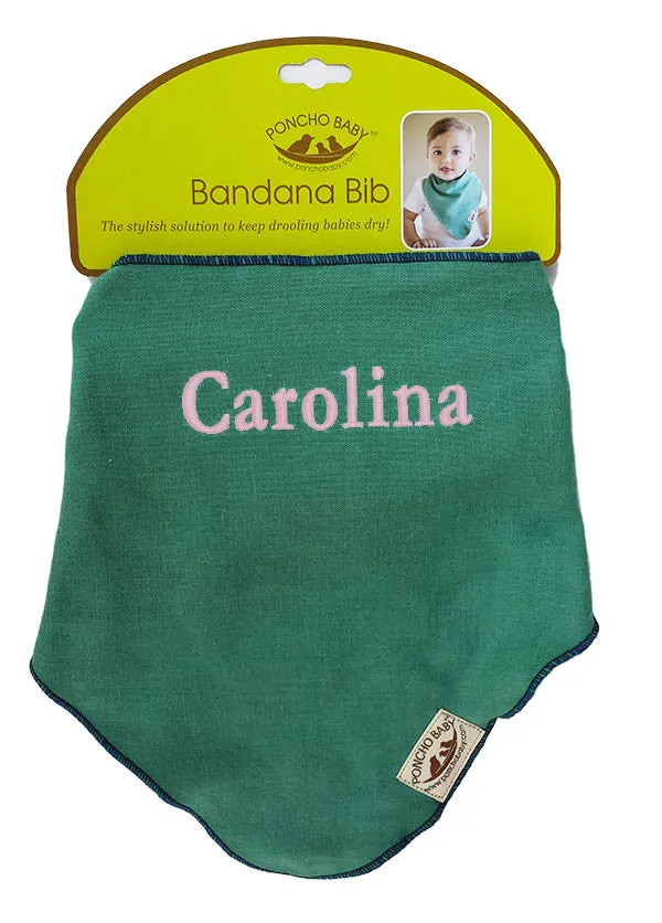 Personalized Bib - Organic Bandana Bib Emerald/Navy