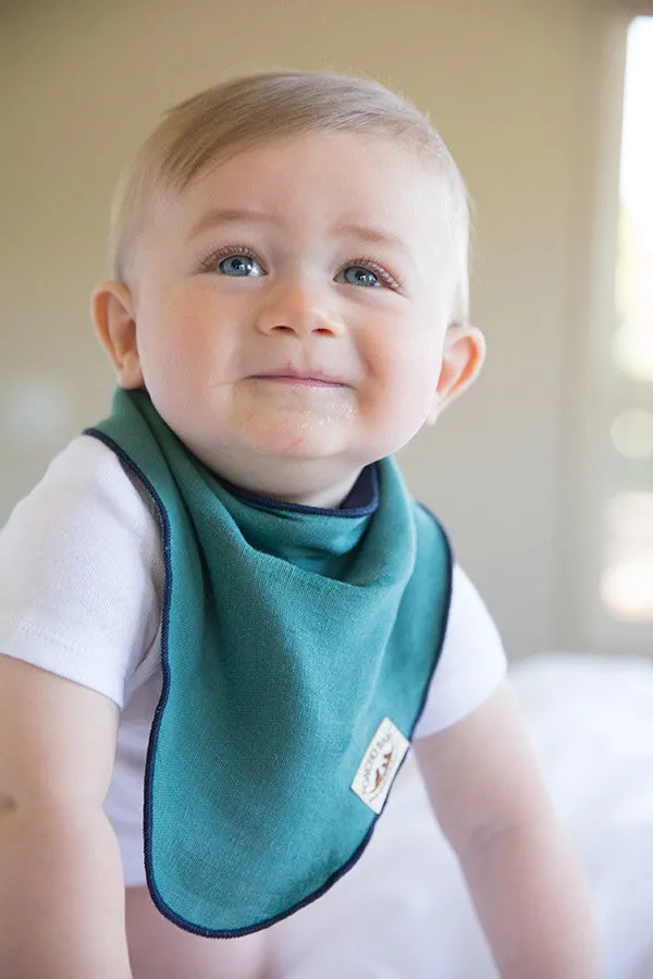 Personalized Bib - Organic Bandana Bib Emerald/Navy