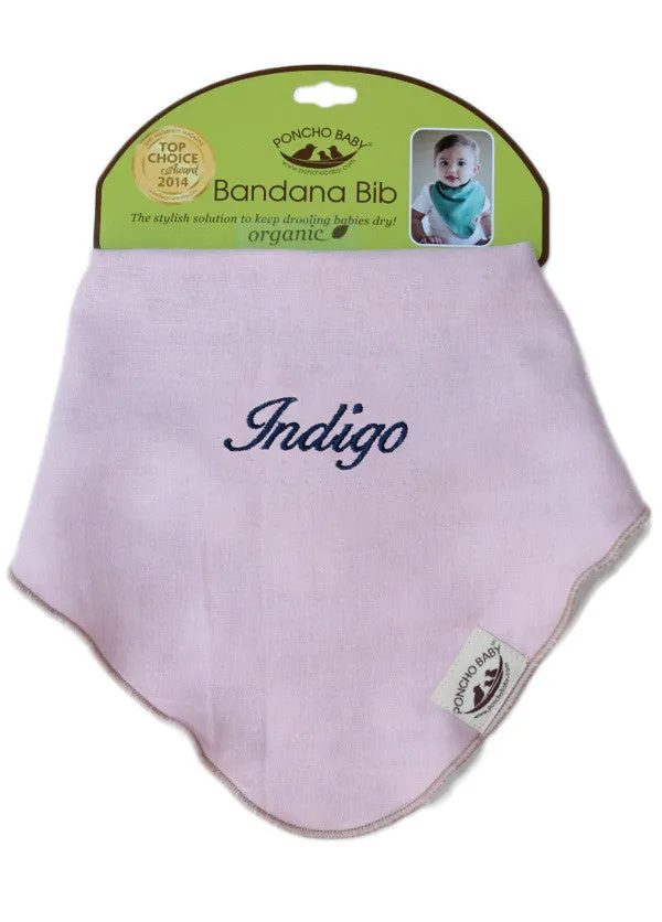 Personalized Bib - Organic Bandana Bib Pink/Beige