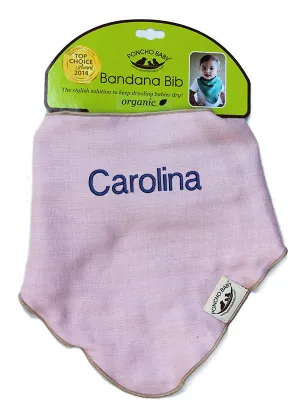 Personalized Bib - Organic Bandana Bib Pink/Navy