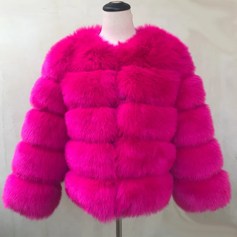 Plush Hot Pink Faux Fur Jacket