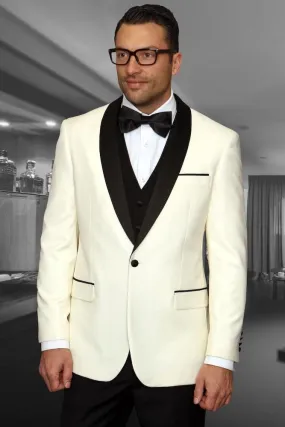 "Encore" Cream 1-Button Shawl Tuxedo (4-Piece Set)