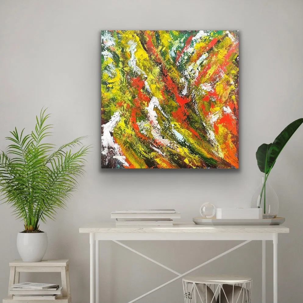 "Starburst Floral" Original Painting on Canvas