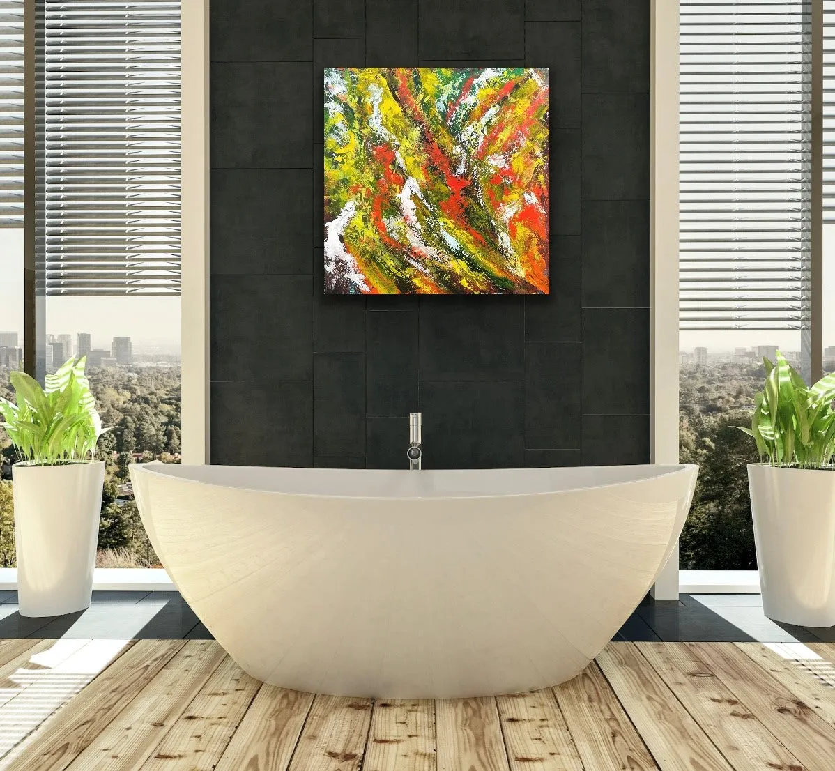 "Starburst Floral" Original Painting on Canvas