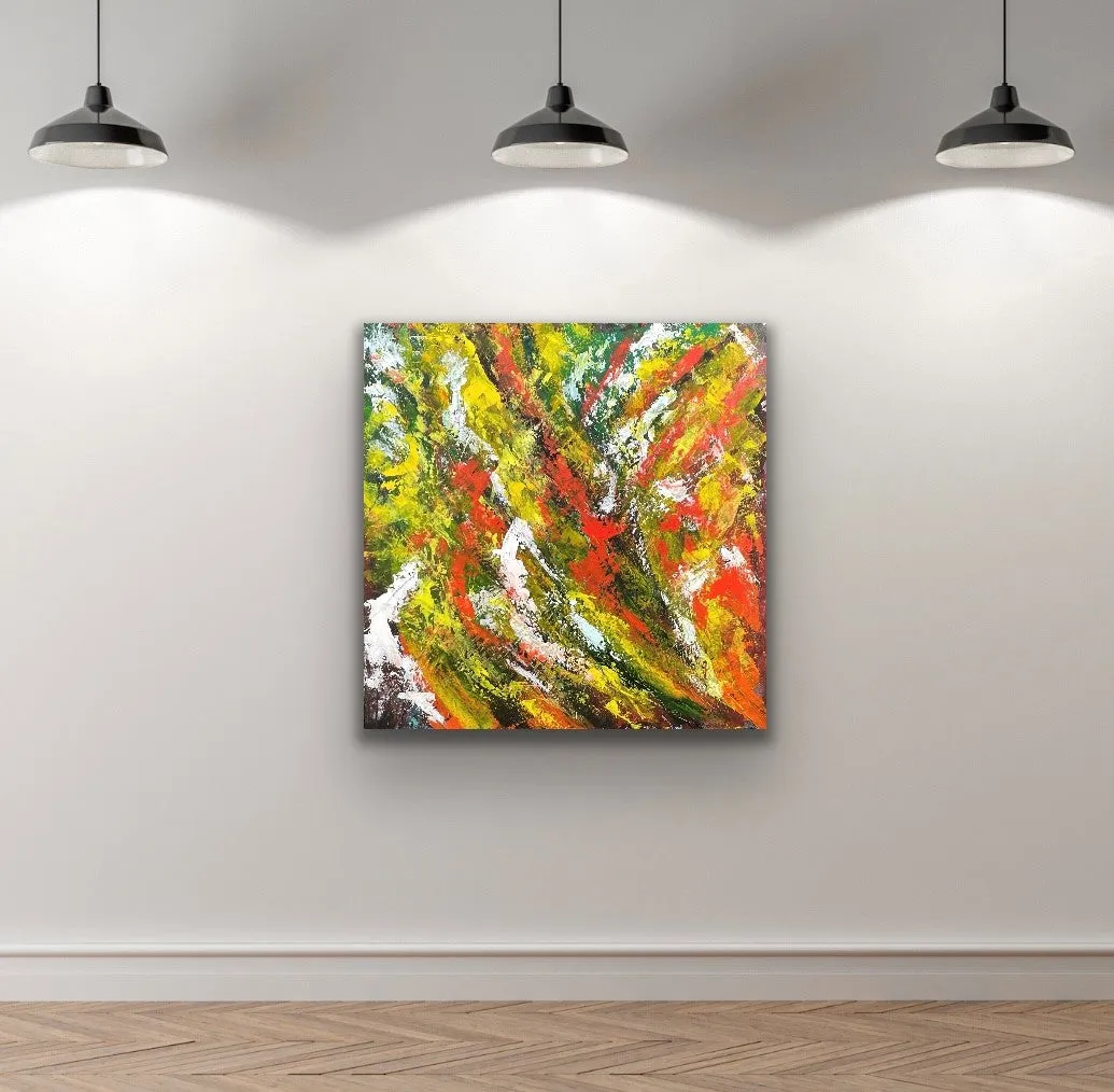 "Starburst Floral" Original Painting on Canvas