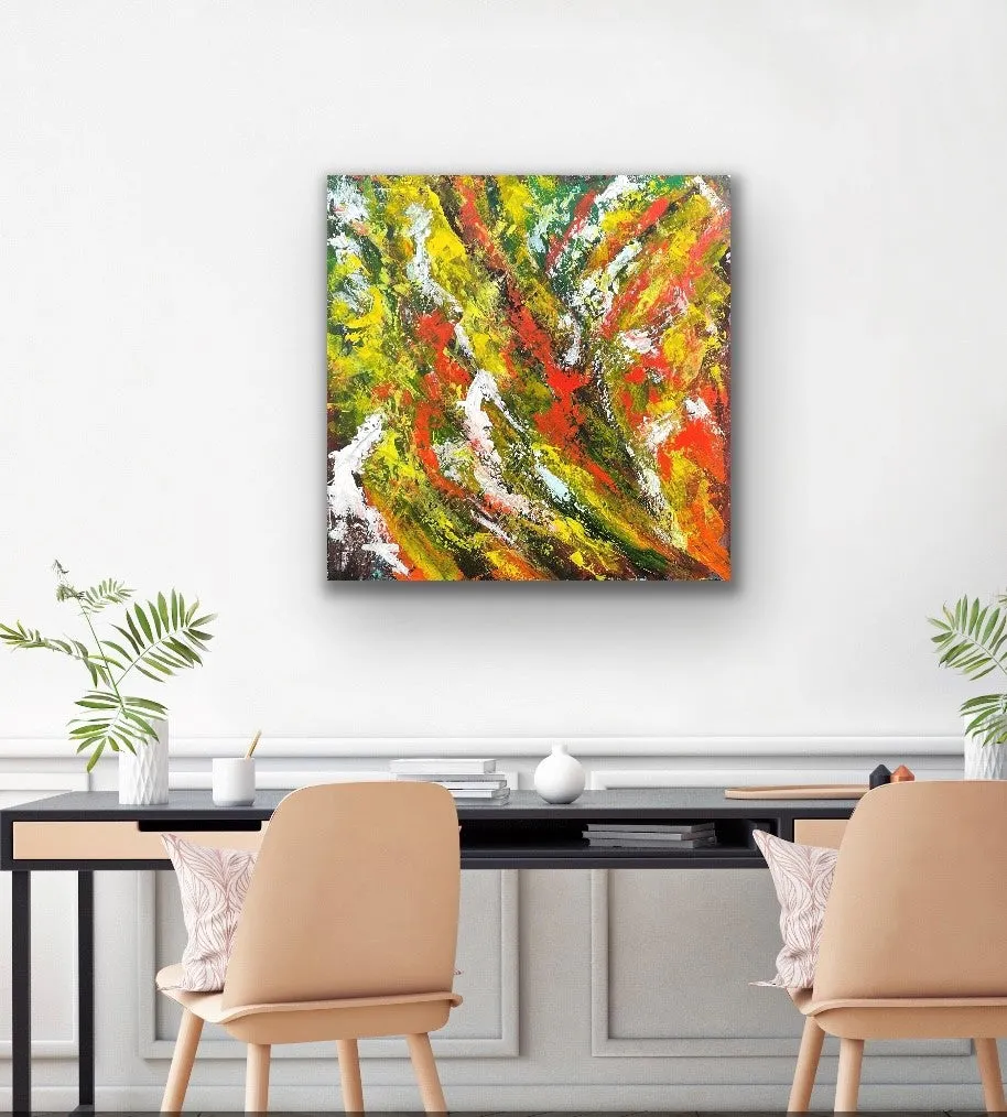 "Starburst Floral" Original Painting on Canvas