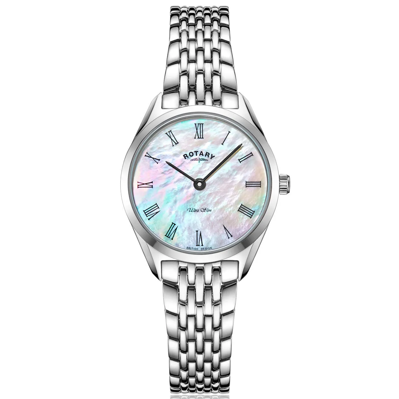 Rotary Ultra Slim Ladies Silver Watch LB08010/41