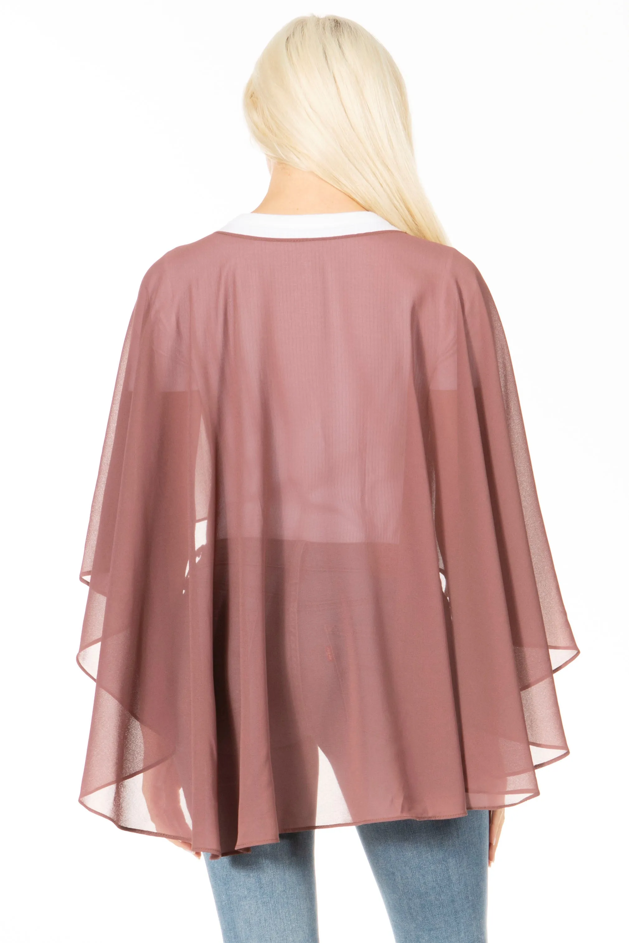 Sakkas Anya Women's Soft Chiffon Wedding Bridesmaid Bridal Cape Wrap Bolero Shrug