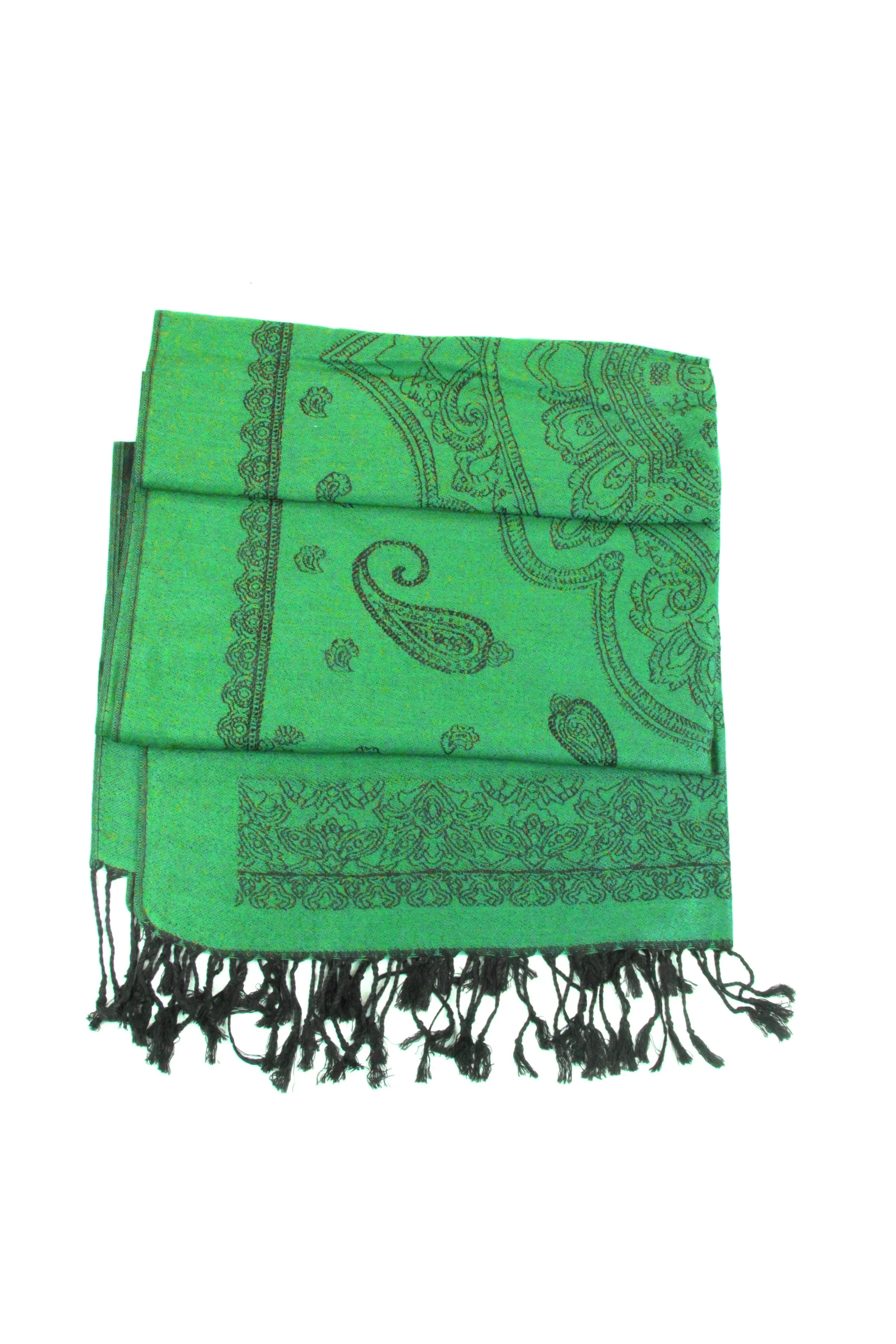 Sakkas Lightweight Two Tone Paisley Design Pashmina Fringe Scarf / Stole / Wrap