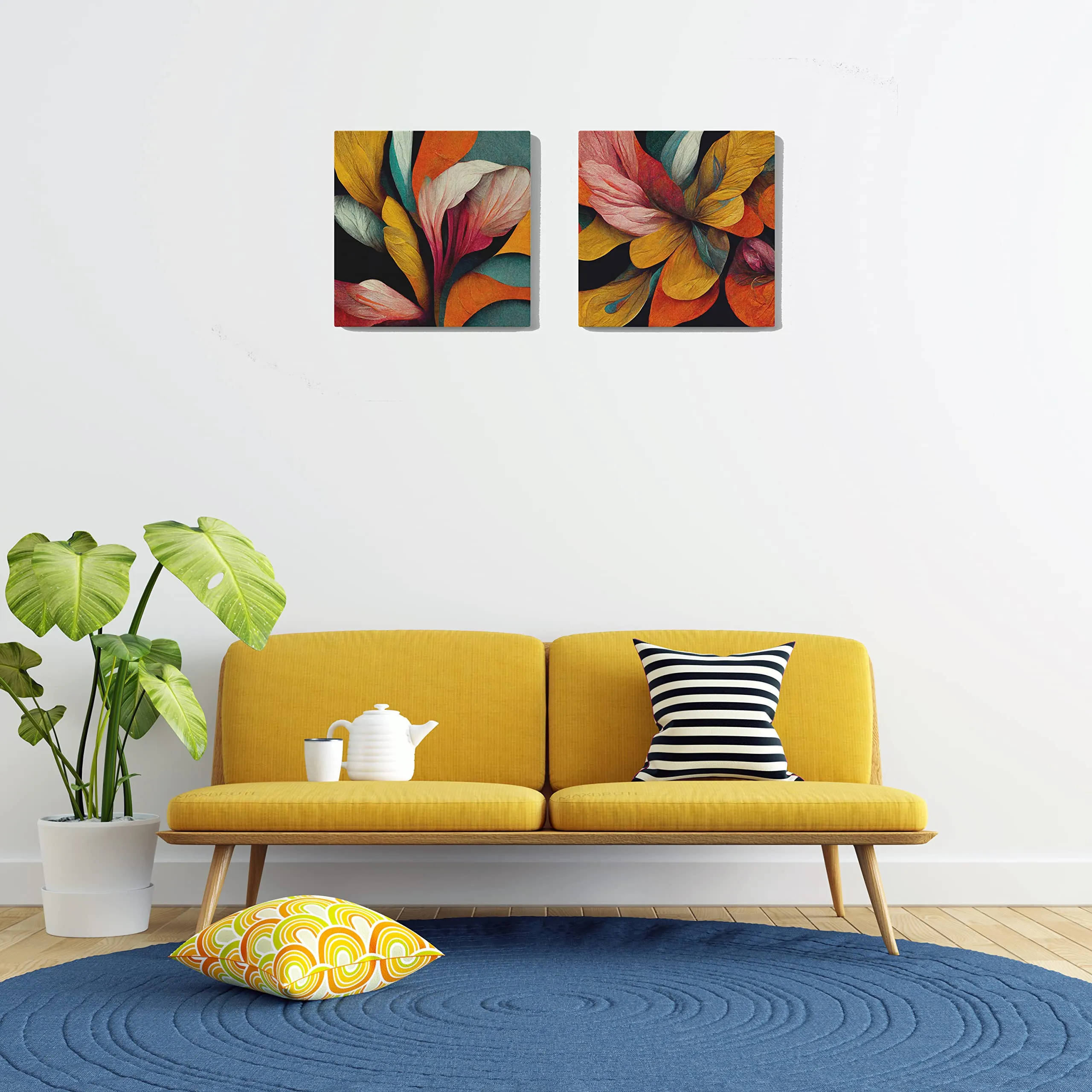 SCPmarts Wall Paintings for Home Decoration | Abstract Canvas Painting | Canvas Painting for Wall Decoration | Paintings for Bedroom | Wall Art for Living Room Set Of 2 (Theme 4, 12 Inch x 12 Inch)