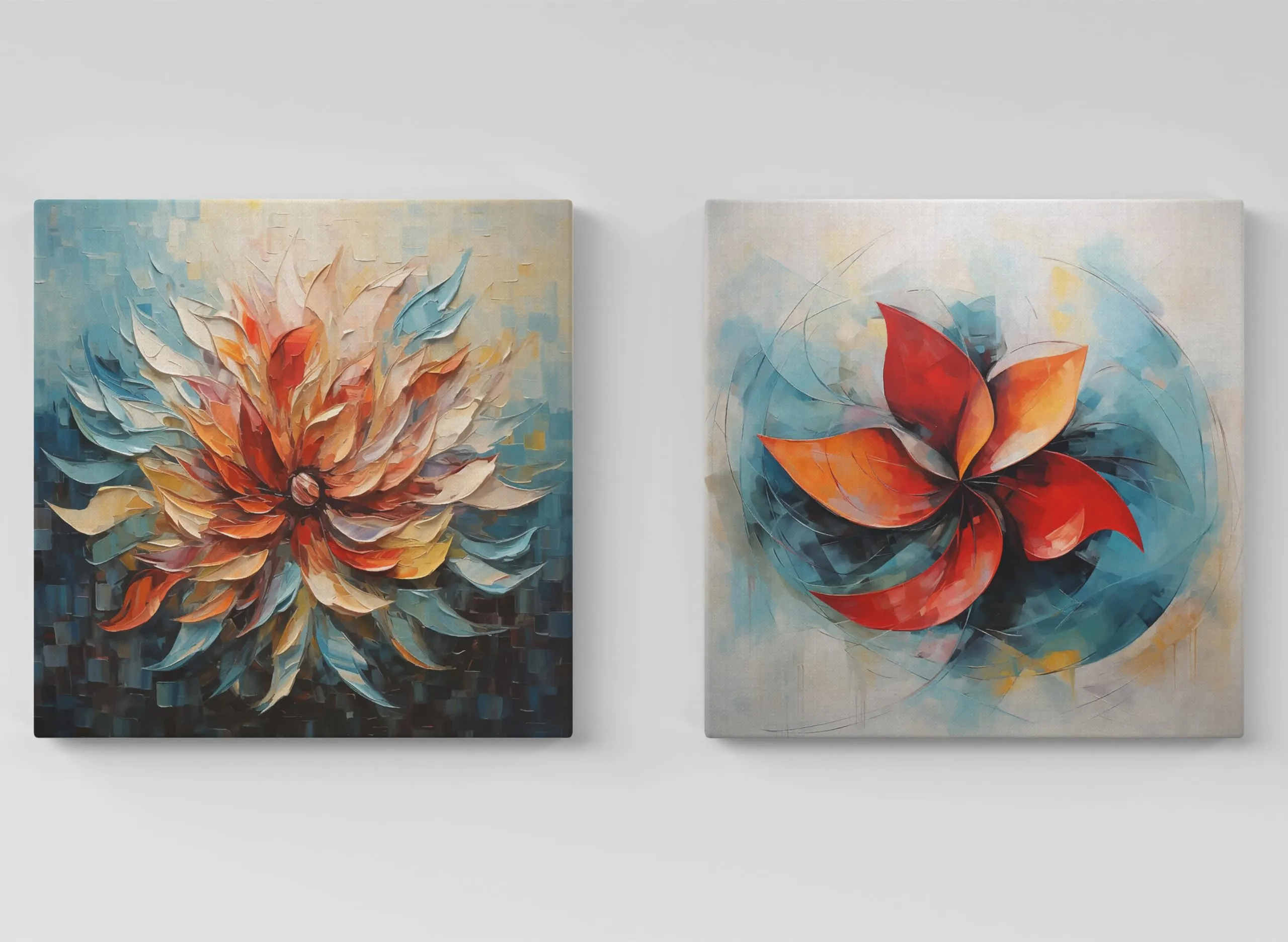 SCPmarts Wall Paintings for Home Decoration | Flower Canvas Painting | Canvas Painting for Wall Decoration | Paintings for Bedroom | Wall Art for Living Room (Flower 2, 12 Inch x 12 Inch)