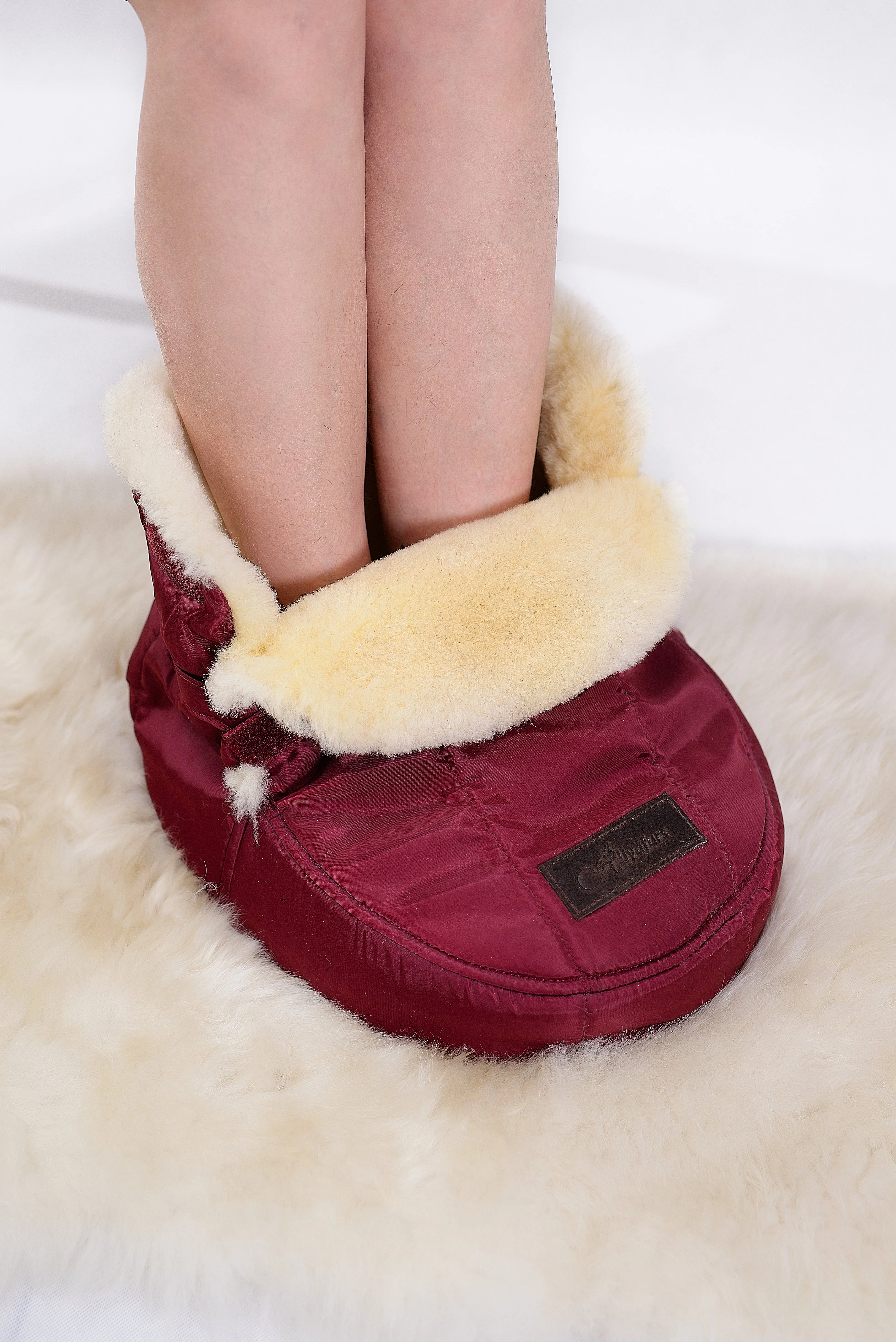 Sheepskin Foot Warmer in Red color