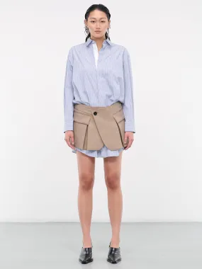 Shirt & Skirt Mini Dress (23-06773-LIGHT-BLUE-STRIPE-BEI)