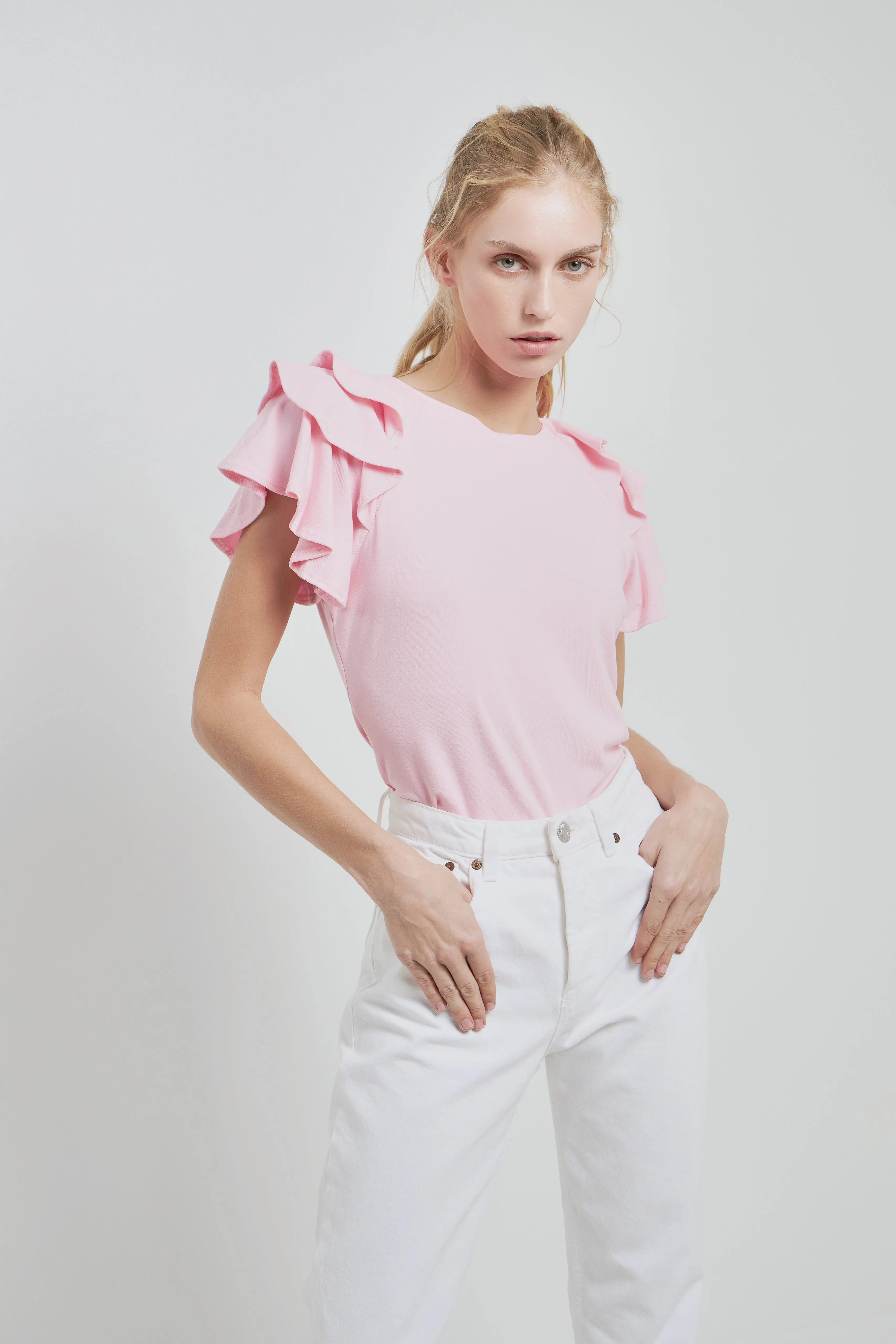 Shoulder Ruffle Top - Final Sale